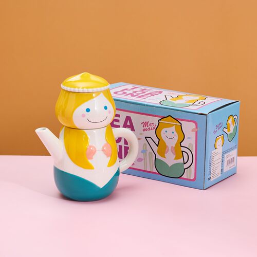 SUNART王子美人鱼陶瓷茶壶套装