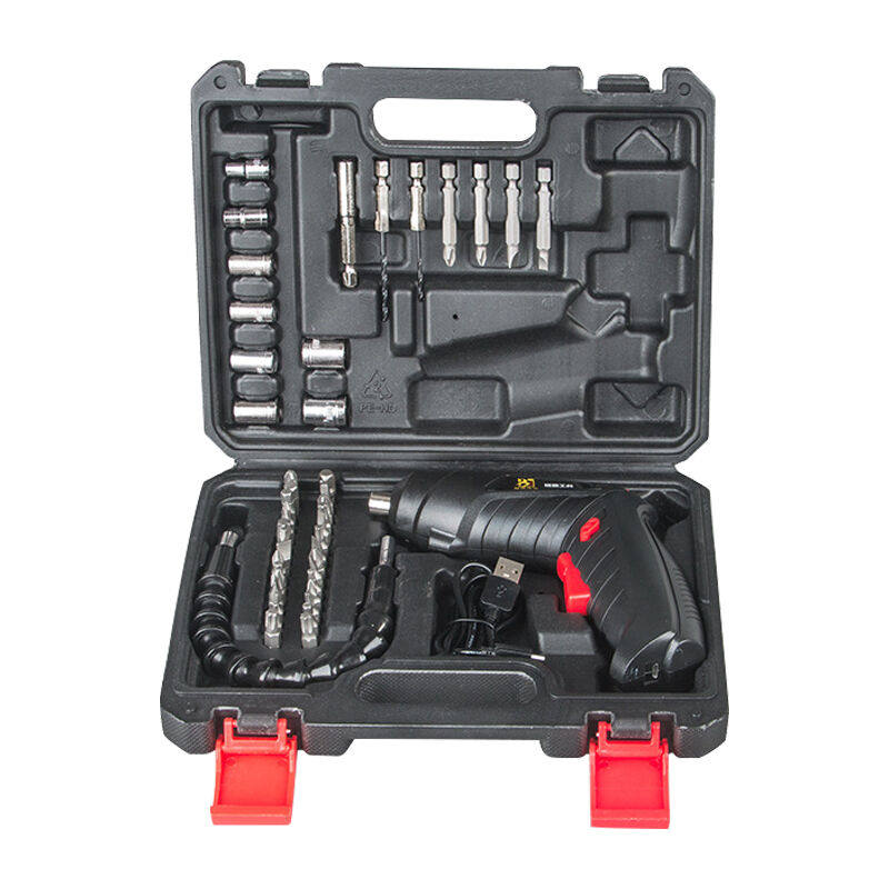 班爵电动螺丝刀多功能迷你充电式锂电起子机带电钻批头3.6v套装黑