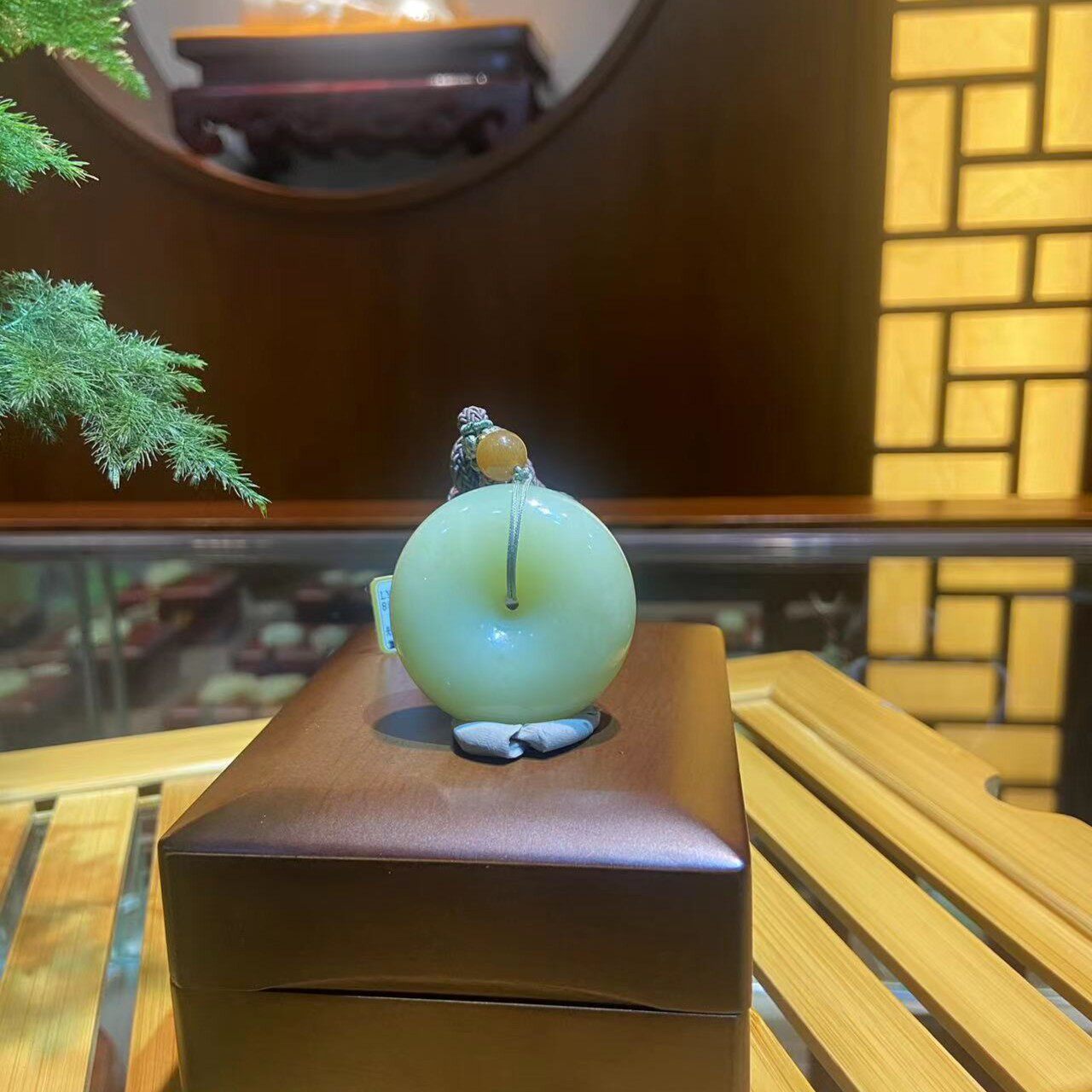 玉鼎轩 精品黄白老玉平安扣吊坠