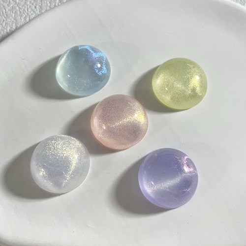 新款星空闪粉圆珠卡20mm手工DIY饰品配件发饰发卡洞洞鞋花配件