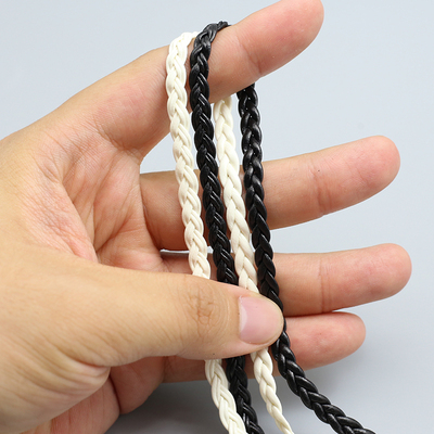 双股编织皮绳PU皮薄软皮革娃娃衣服装包边皮条压条辅料材料