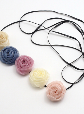 玫瑰花朵项链女颈链锁骨链
