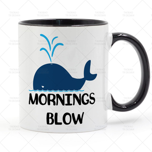 MORINGS 蓝鲸陶瓷马克杯水杯杯子 BLOW