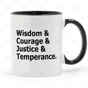 Stoic Virtues Wisdom Temperance 斯多葛学派 希腊哲学陶瓷马克