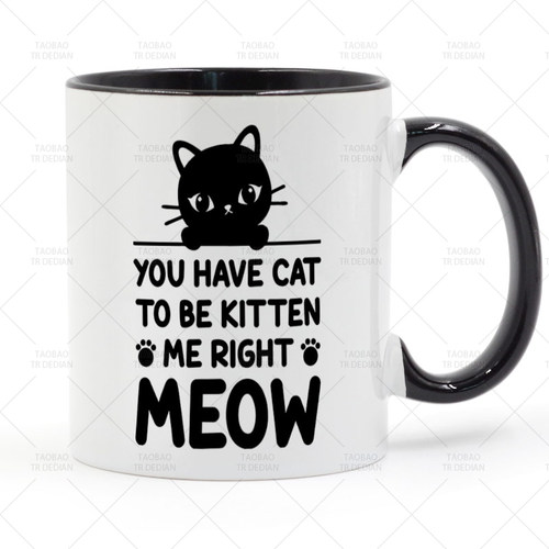 You have cat to be kitten me right meow 猫咪陶瓷马克杯