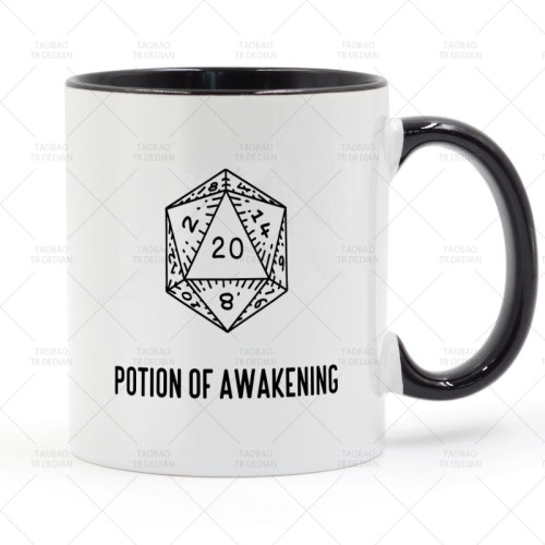 D20 Potion of Awakening 龙与地下城 DND 马克杯 咖啡陶瓷喝水杯