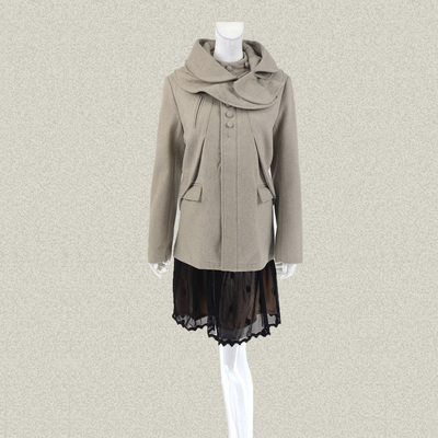 V*VA HE*RT 正品 帽可拆立领女冬假两件羊毛呢大衣呢外套VW21103