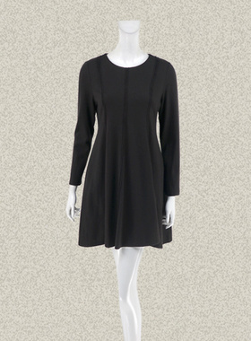 新!法路INA 正品 反骨装饰咖色女冬春全羊毛针织连衣裙 FQDL5723