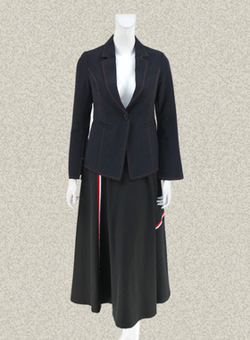 新!法路INA 撞色明线西装领喇叭袖OL通勤女秋冬短外套 FRCW7044