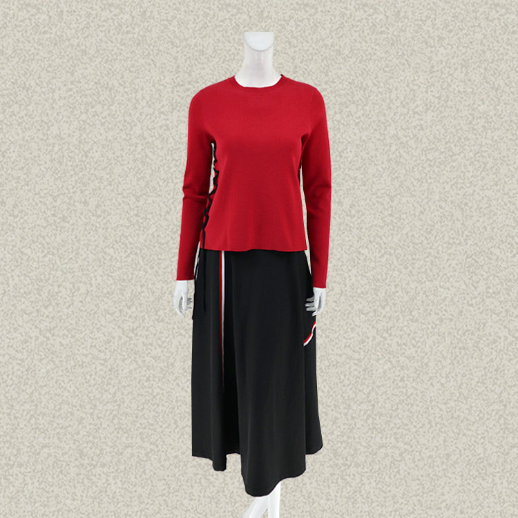 新!法路INA 正品 不对称撞色绑带女秋冬针织衫套头毛衫 FRAA6059