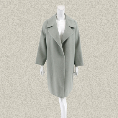 F佛 正品 西装领插肩袖宽松女春秋冬绵羊毛双面呢全羊毛大衣00065