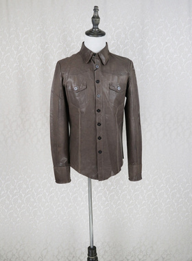 男女同款!V*VA HE*RT 翻领长袖全羊皮女春秋薄外套21806/ 21801