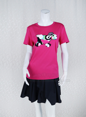 新!Double*爱 全棉亲子装短袖印花织花女春夏针织上衣C5027A 5501