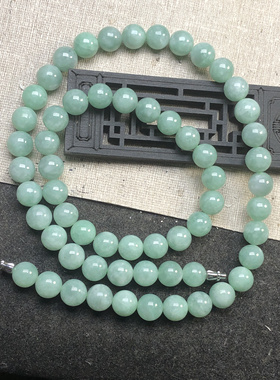 10mmA货阳绿翠绿翡翠圆珠项链缅甸保真老坑四会玉石珠子手串珠链