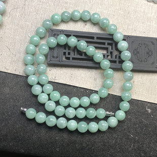 10mmA货阳绿翠绿翡翠圆珠项链缅甸保真老坑四会玉石珠子手串珠链