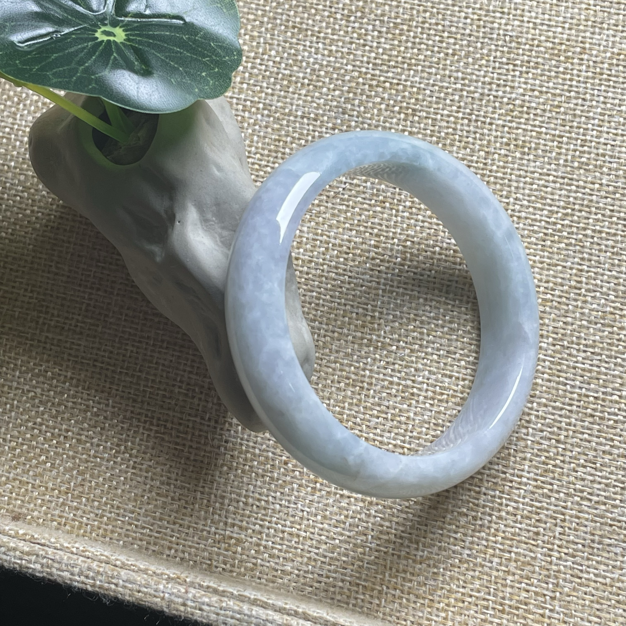 隆慈缘缅甸原矿A货翡翠56mm手镯细糯种紫底绿手镯翡翠手镯轮胎镯