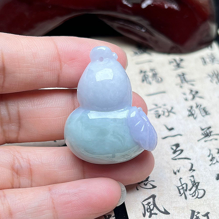 隆慈缘缅甸A货紫罗兰翡翠葫芦