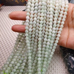 隆慈缘翡翠A货老坑种冰糯5.8mm6MM108颗项链手链吊坠挂链毛衣挂连