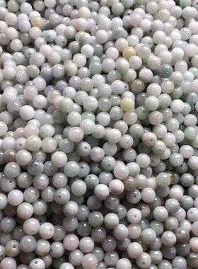 隆慈缘翡翠Ａ货缅甸3.5/8mm/10/13mm散珠混批翡翠Ａ货玉珠子圆珠