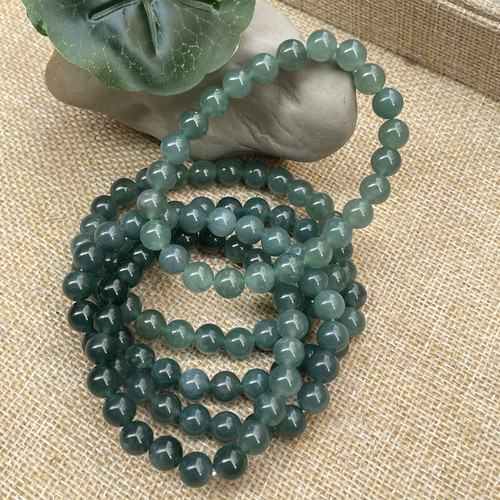 隆慈缘A货翡翠冰种蓝水手串