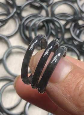 源头直发翡翠a货冰糯乌鸡戒指翡翠乌鸡指环吊坠男女款玉戒指配证