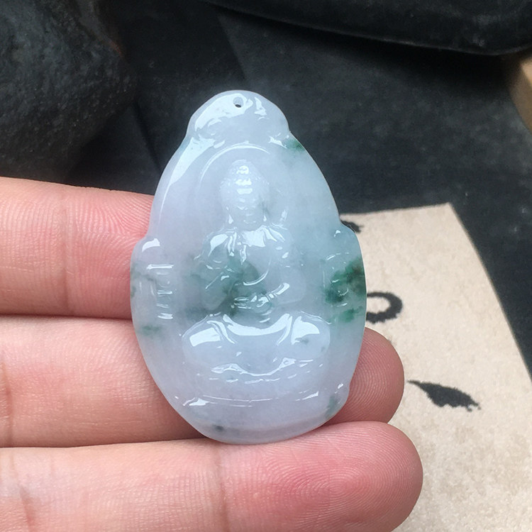 阿弥陀佛隆慈缘A货翡翠吊坠