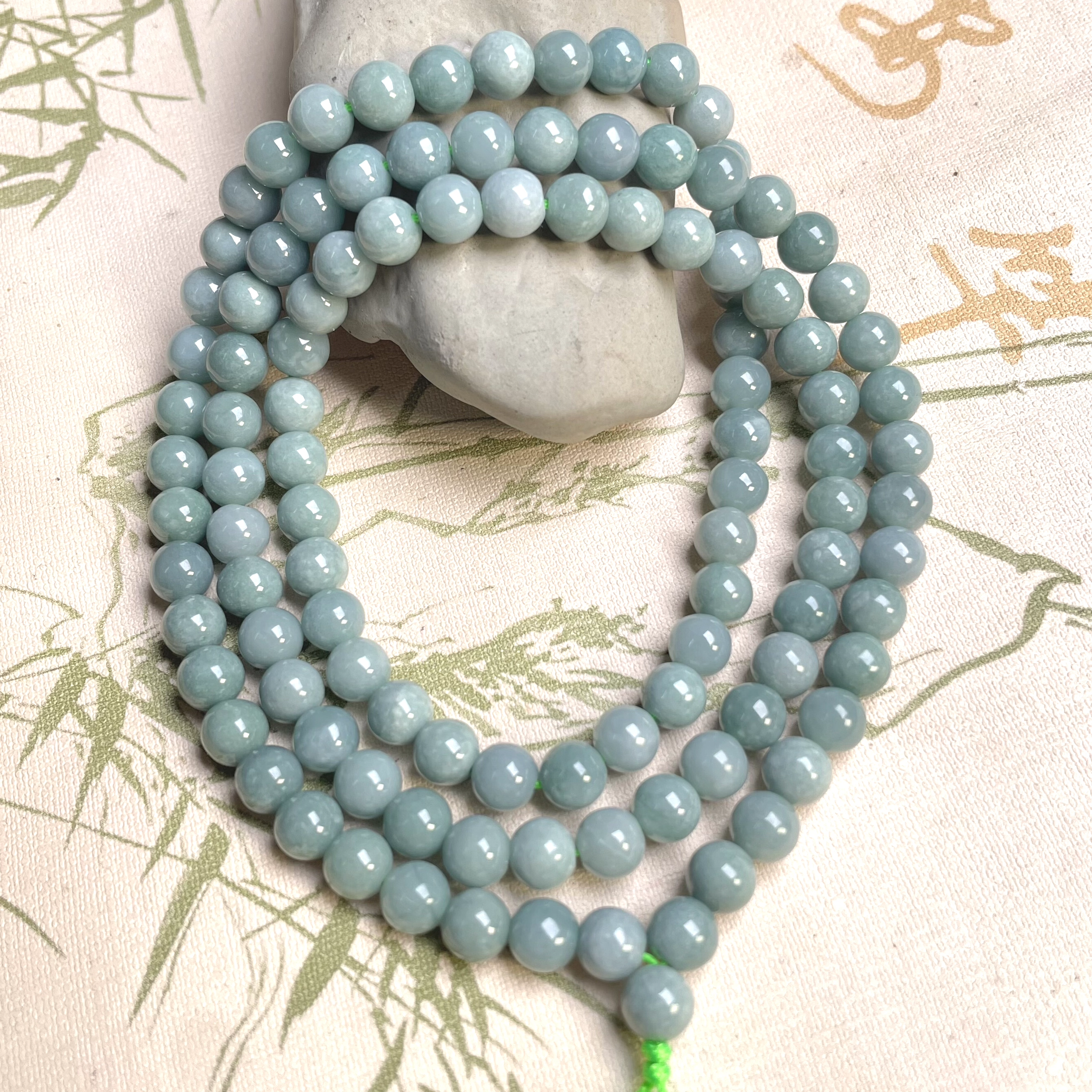 7MMA货翡翠糯种蓝水项链挂链