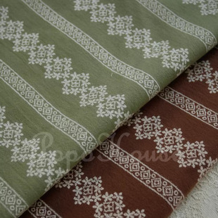 衬衫 北欧森女花墙磨毛棉布外套童装 连衣裙面料diy 秋冬季 蓝骊布艺