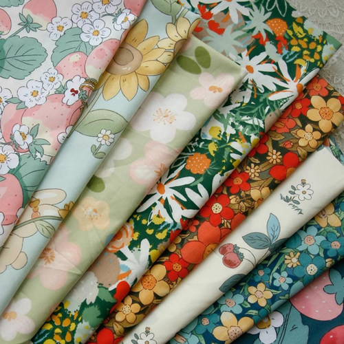 法式田园小碎花斜纹棉布服装面料