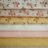 蓝骊布艺 面料手工 服装 田园小蔷薇纯色提花棉布料连衣裙童装 衬衫