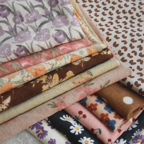 秋冬季小碎花灯芯绒布料服装面料