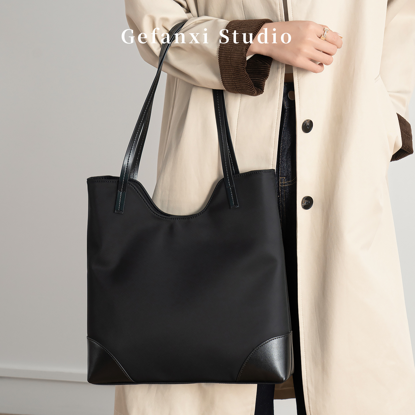 Gefanxi/歌梵希2025新款大容量通勤手提包百搭时尚单肩托特女士包
