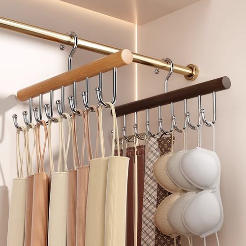 木质吊带内衣衣架家用挂钩放衣柜波浪多功能丝袜皮带文胸收纳神器