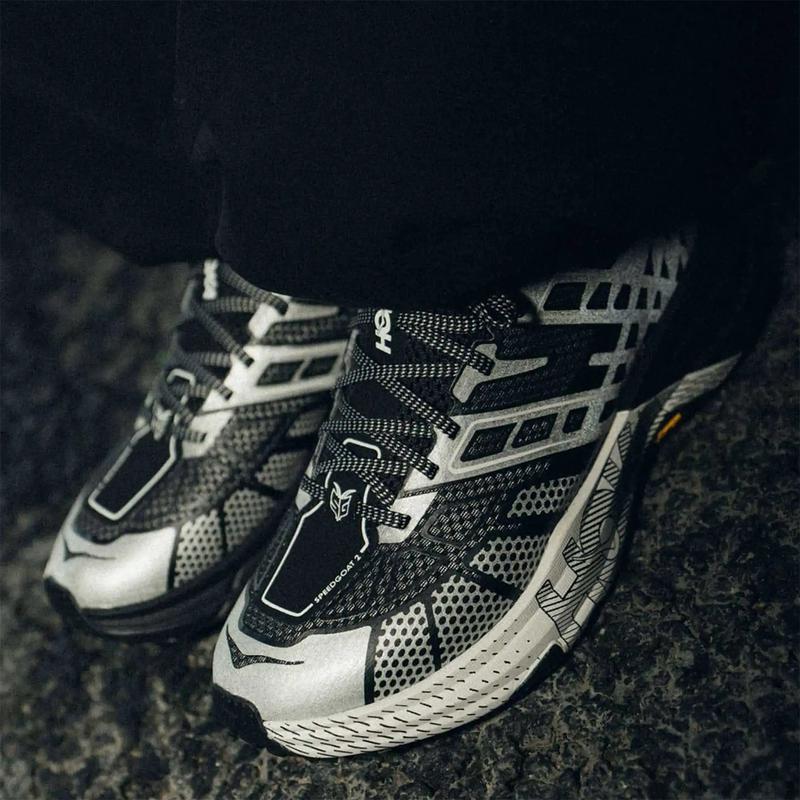 代购Hoka OneOne Speedgoat 2 TS黑银拼色防滑耐磨男士越野跑鞋