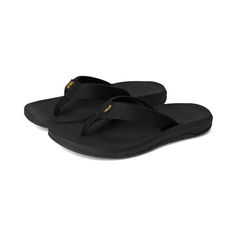 代购Teva太哇男士人字拖透气吸汗防滑舒适足弓支撑黑色织物带