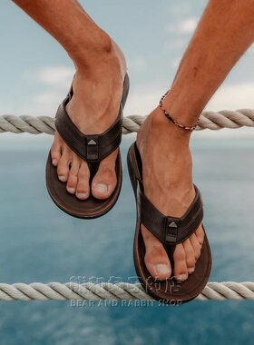 代购REEF凉拖男士人字拖经典款夹趾拖鞋经典深棕色舒适Offshore