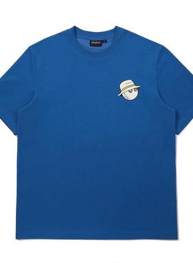 代购MALBON GOLF女士T恤透气舒适日常穿着轻便蓝色棉混纺