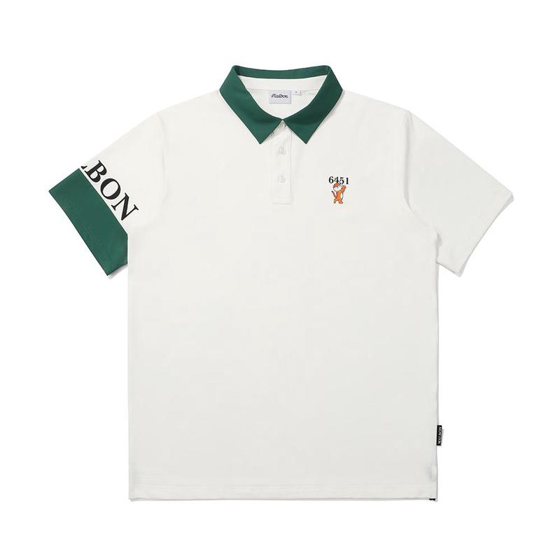 MALBON GOLF男士高尔夫运动POLO衫透气速干吸湿排汗舒适贴身白色