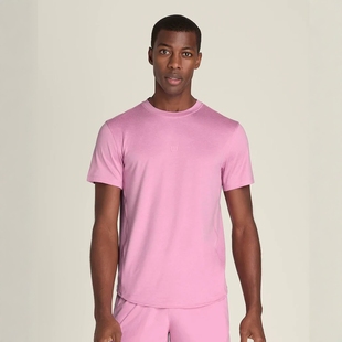 代购Wilson 威尔胜男士网球服运动T恤 速干透气圆领T恤粉色
