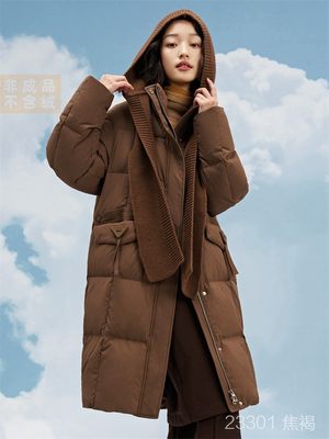 23年新款羽绒服九成品女长款面包衣壳皮半成品翻新定制加工23301Y