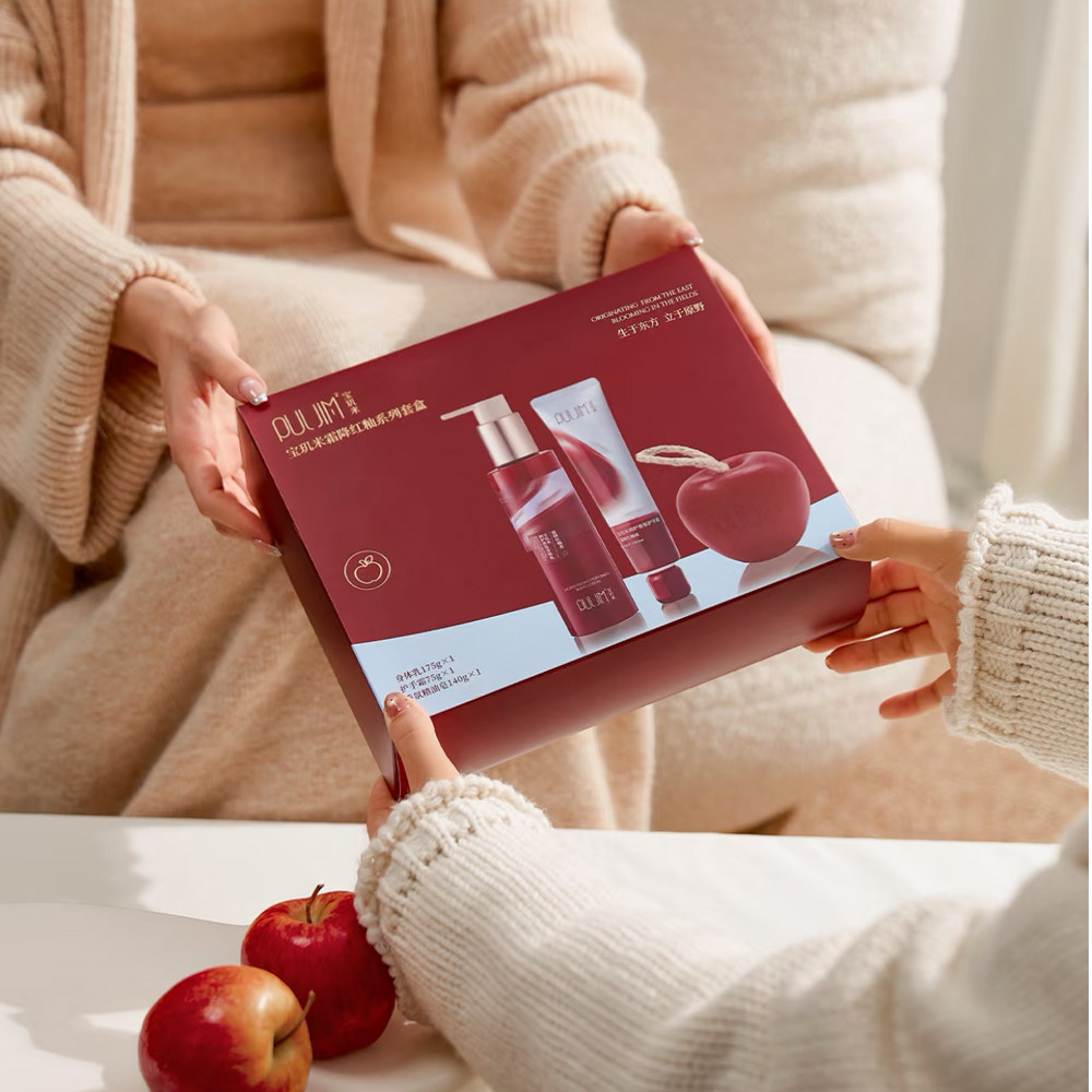 2025限定苹果礼盒！宝玑米霜降红釉身体乳和精油皂和护手霜