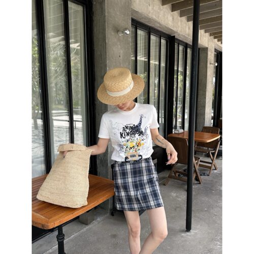 高智系格纹刺绣好版型短裙