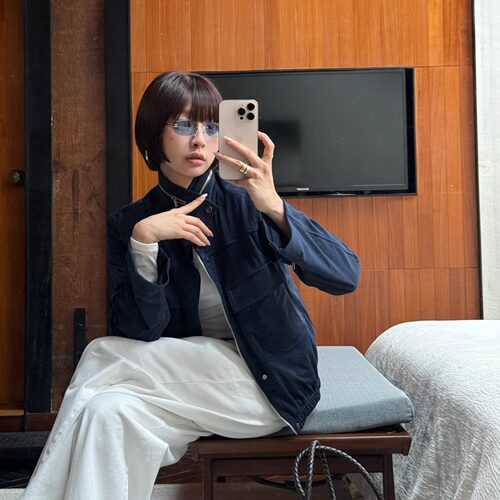 休闲夹克女秋百搭宽松麂皮外套