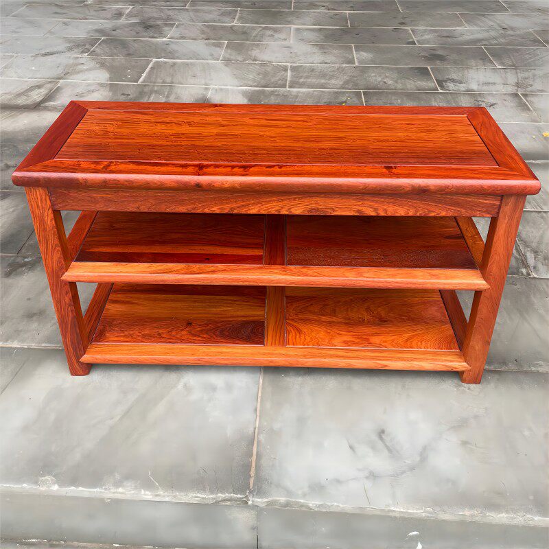 换鞋凳鞋架缅甸花梨木大果紫檀国标红木中式榫卯整装入户可坐鞋柜