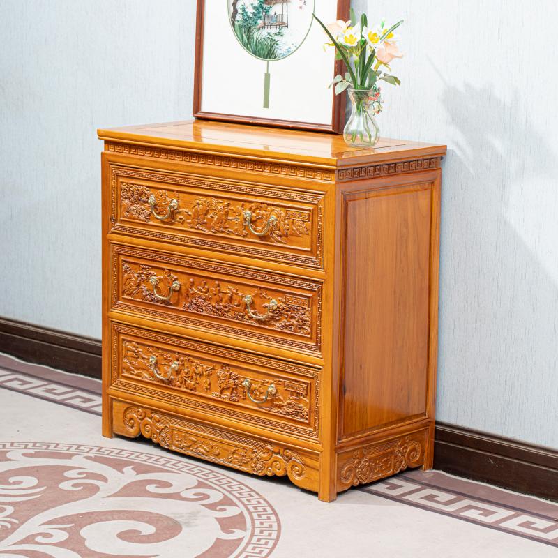 新中式家具全香樟木抽屉式柜子