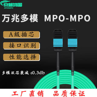 安普鸿图 MPO-MPO 8芯12芯多模万兆OM3 OM4 室内预端接光缆1 2  3 5  20 30  50 米 40G 100G 集束光纤跳线