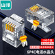 SAMZHE 电话水晶头 6P4C 山泽 RJ11语音电话线水晶头 36100 4芯电话线接头 100个 SJT