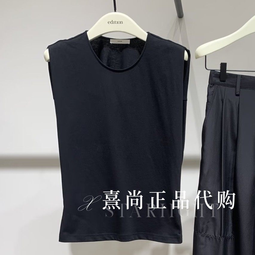 红标EBF2TEE008原999三皇冠店专柜正品2026夏6A休闲宽肩无袖T恤