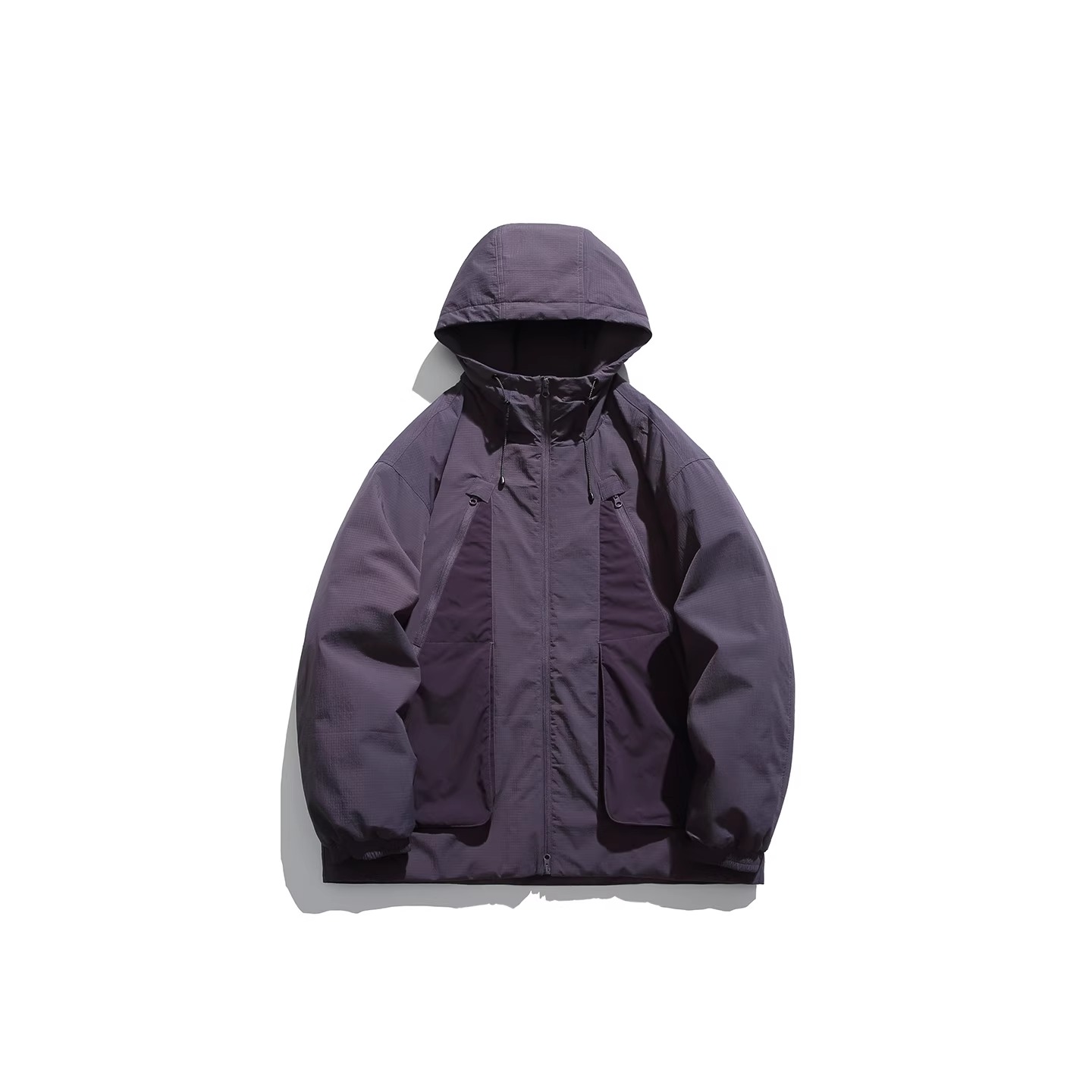 Eagle Vogue户外机能宽松拼色冲锋工装防泼水连帽羽绒服男女