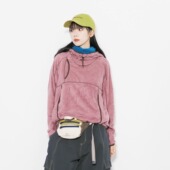 Eagle Vogue户外拼接加绒宽松轻量化保暖套头连帽卫衣男女